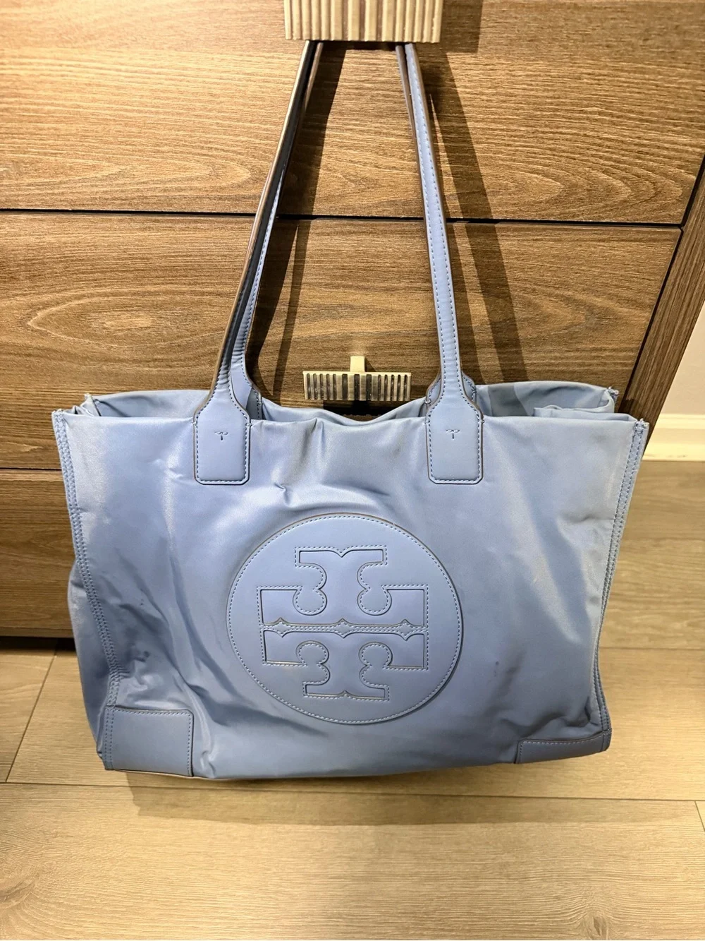 Tory Burch Powder Blue Logo Tote